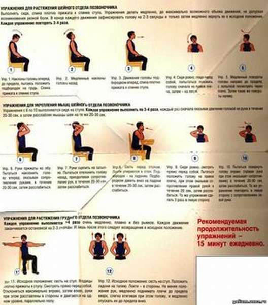 Упражнения при шейном остеохондрозе